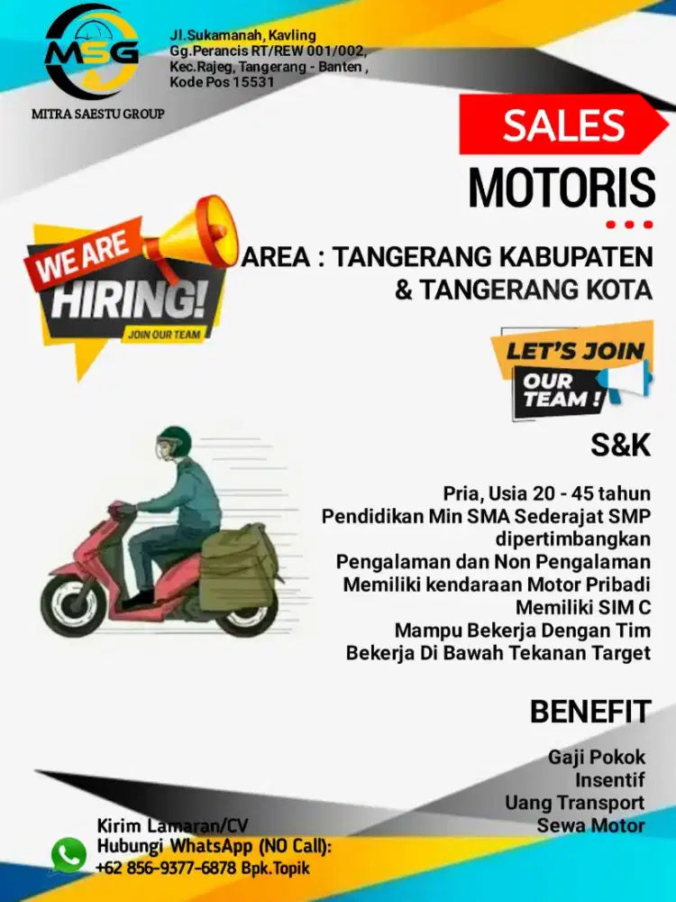 Lowongan kerja sales motoris rokok