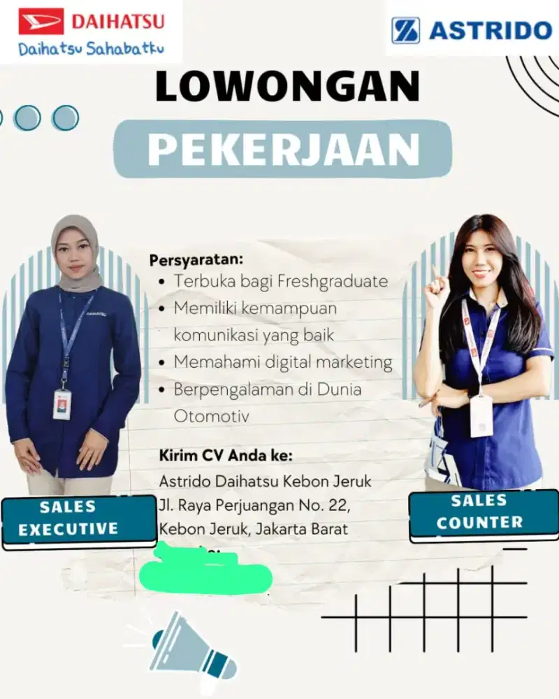 Lowongan sales executive Daihatsu