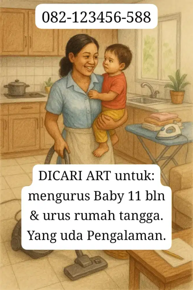 Dicari ART/Asisten rumah/Pembantu urus Baby di Jakarta pusat (Jakpus)