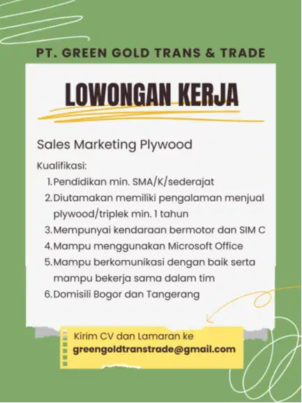 Sales Marketing Plywood