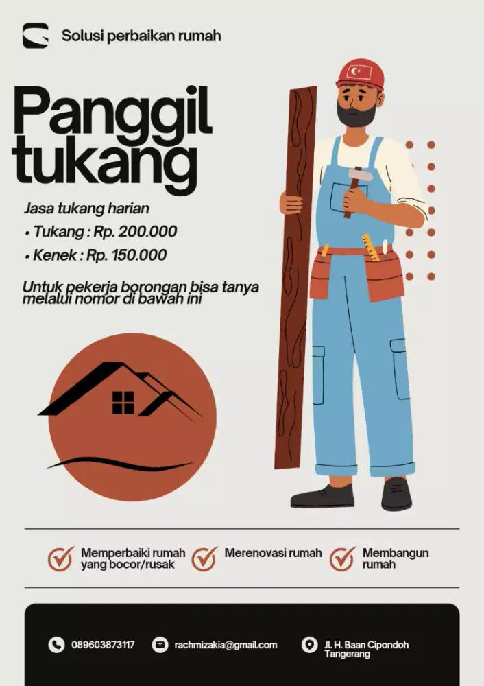 Tukang bangunan harian dan borongan