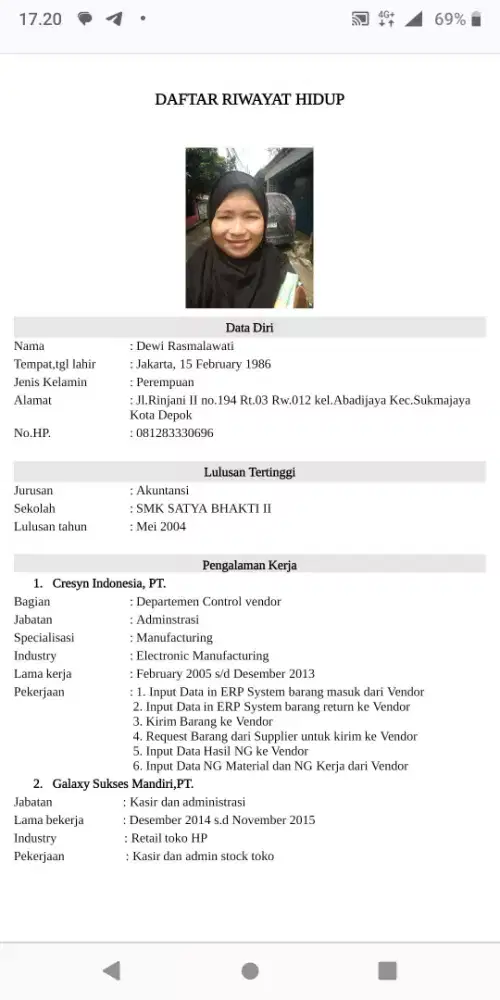 Mencari kerja administrasi atau kasir