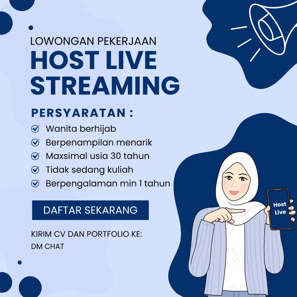 LOWONGAN KERJA – LIVESTREAMER & CONTENT CREATOR CEMILAN