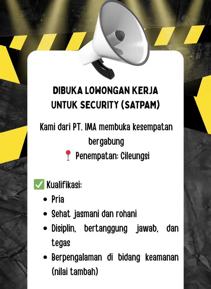 LOWONGAN PEKERJAAN SATPAM