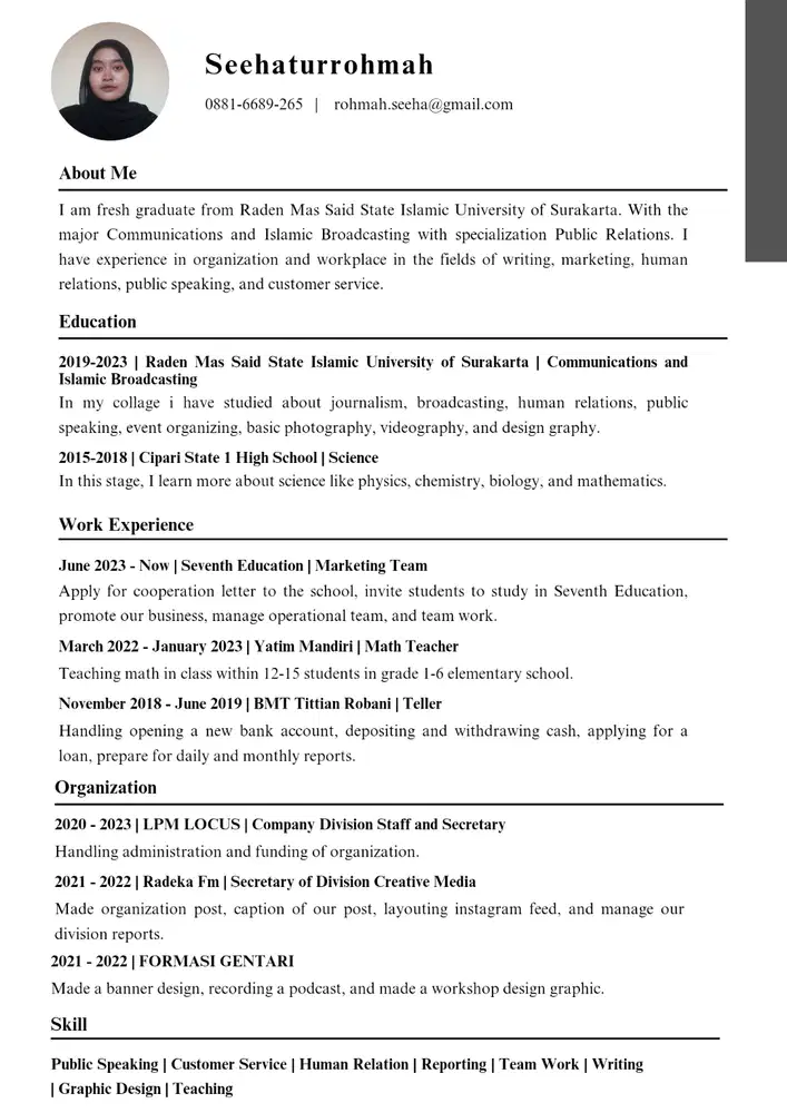 Saya mencari pekerjaan yang relevan dengan cv saya