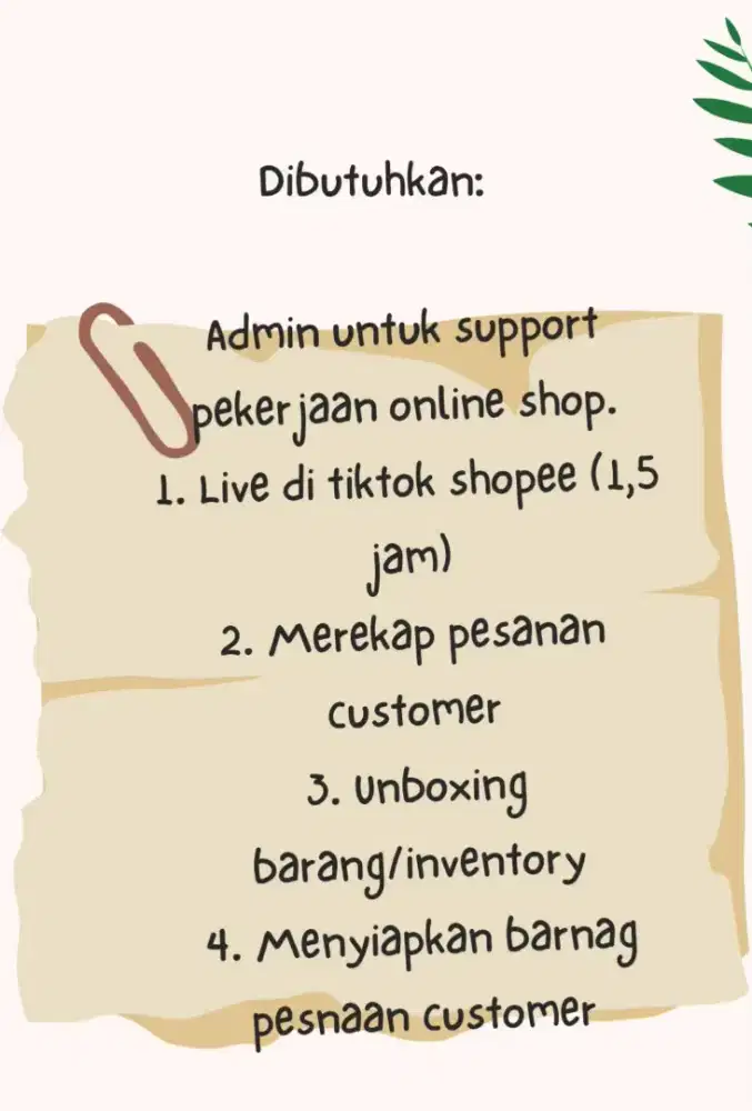 Admin support online shop