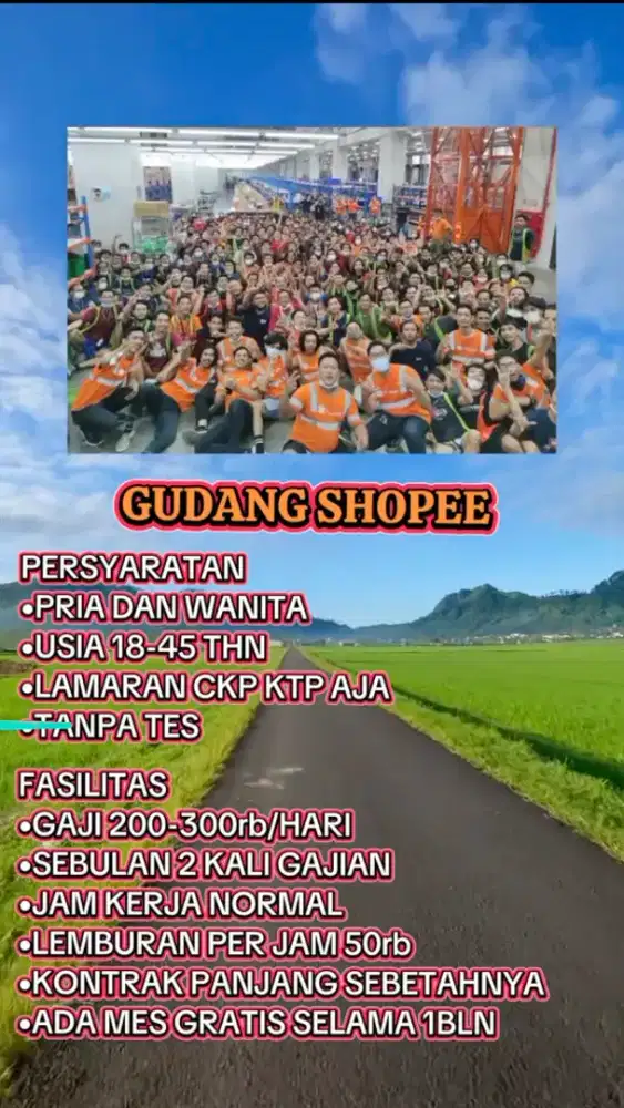 Lowongan pekerjaan di gudang Shopee