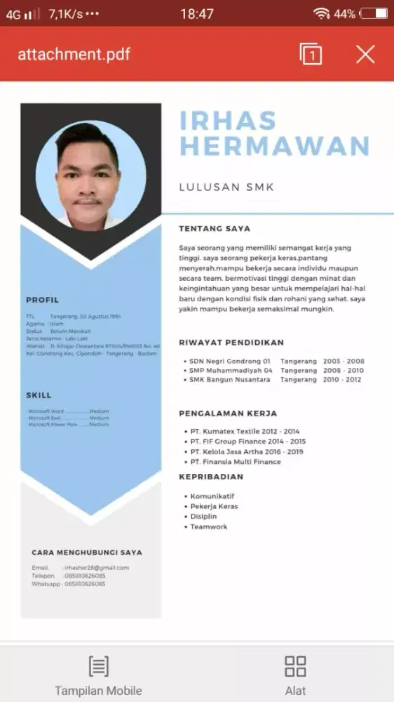 Mencari pekerjaan siap untuk bekerja secepatnya
