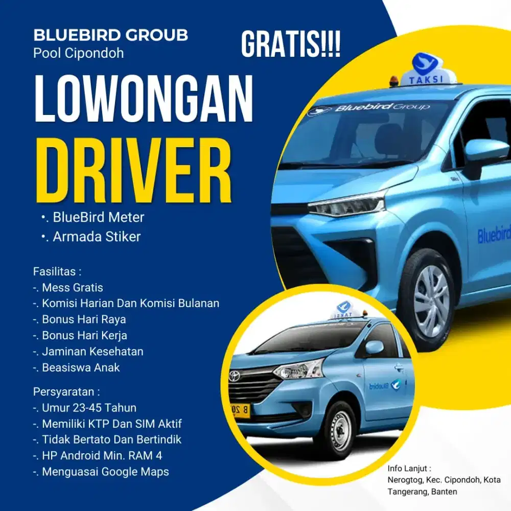 Lowongan pengemudi/driver taksi