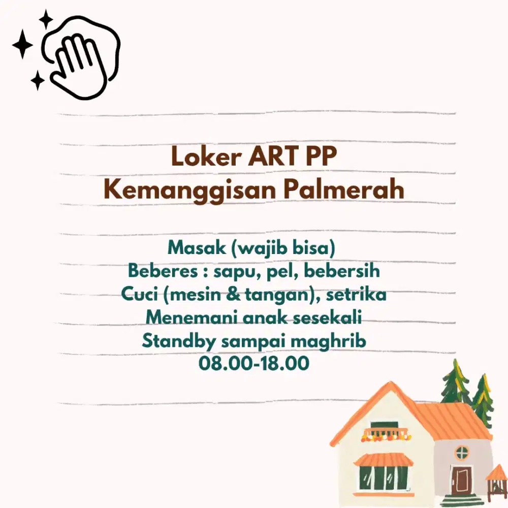 Loker ART PP Palmerah Jakarta Barat