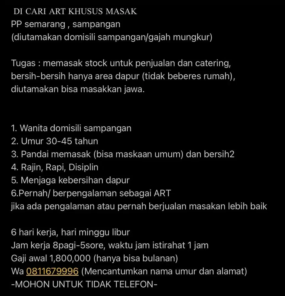 ART KHUSUS MASAK STOCK PENJUALAN