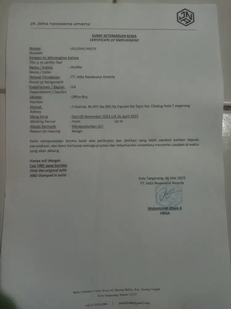 Mencari lowongan office boy