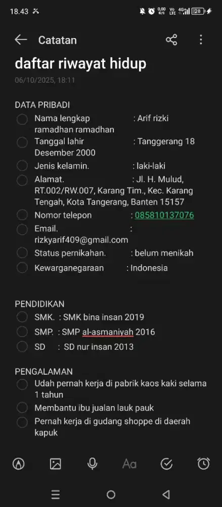 Mencari pekerjaan office boy