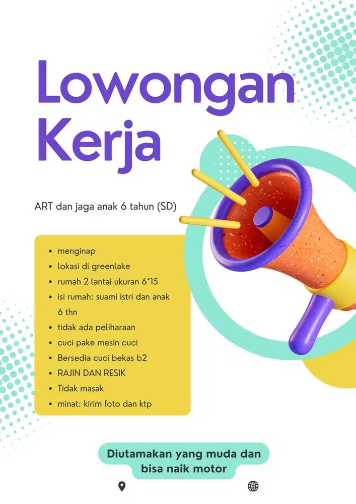 ART BERES2 dan JAGA ANAK 6 tahun