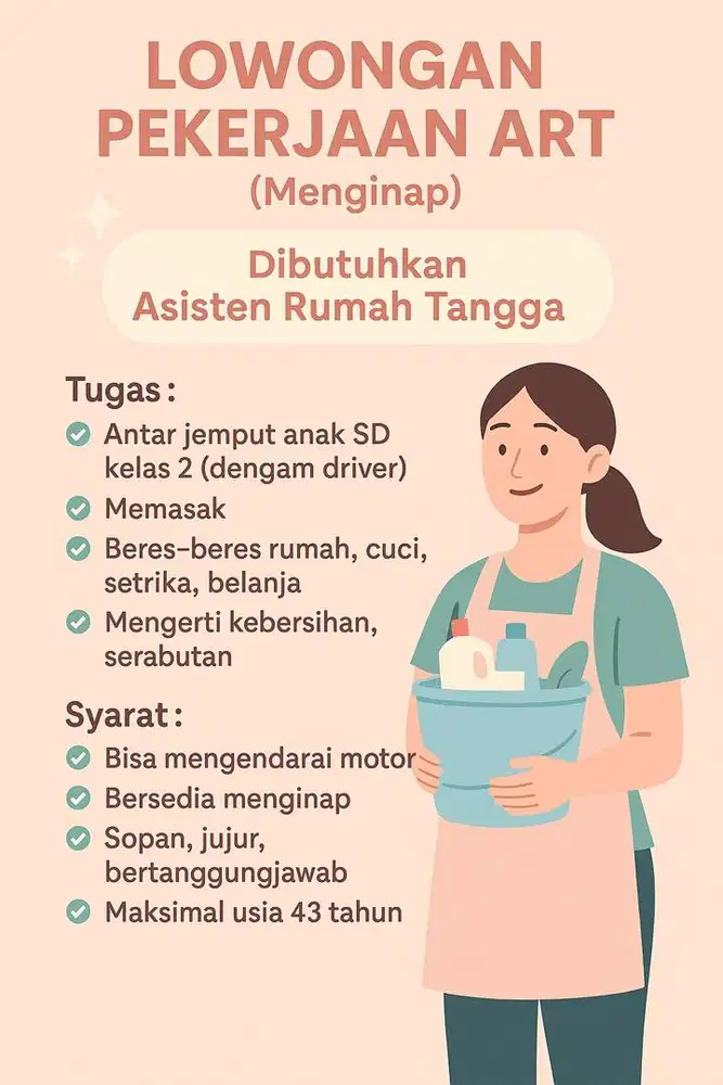 Asisten Rumah Tangga (Menginap)