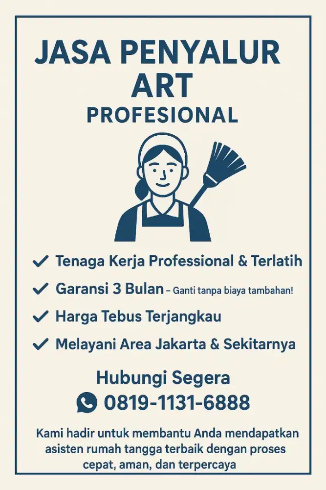Jasa penyalur asisten rumah tangga, penyalur pembantu, art