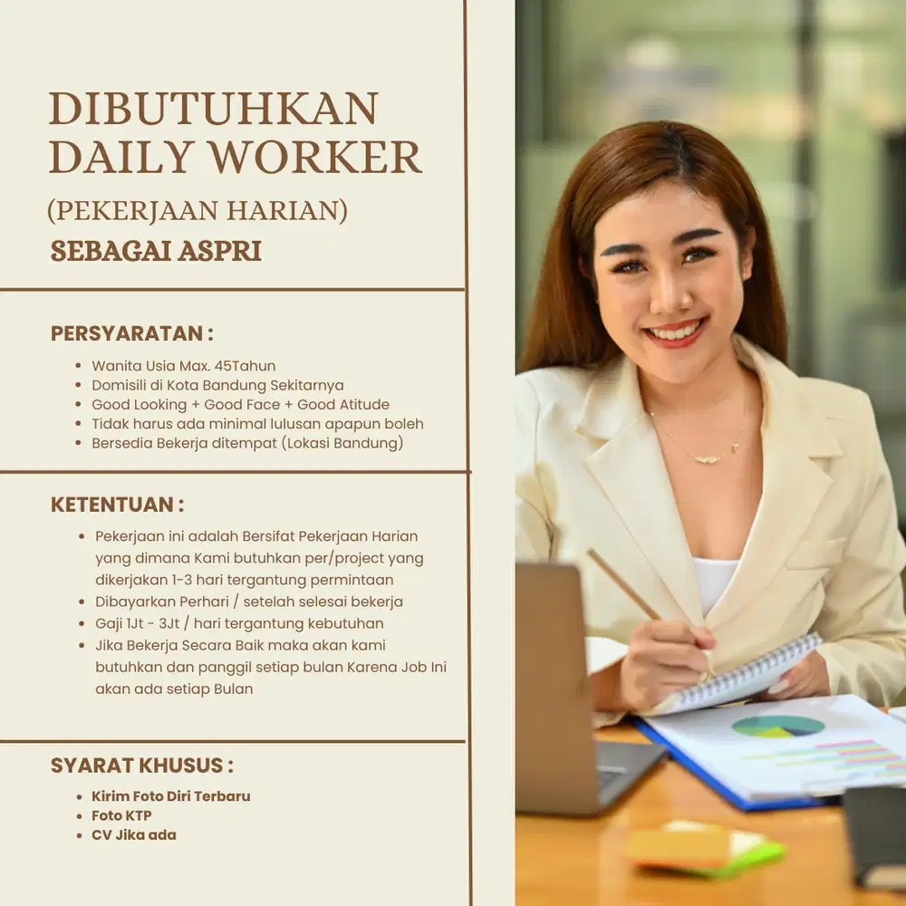 LOWONGAN KERJA HARIAN – ASISTEN PRIBADI (ASPRI)