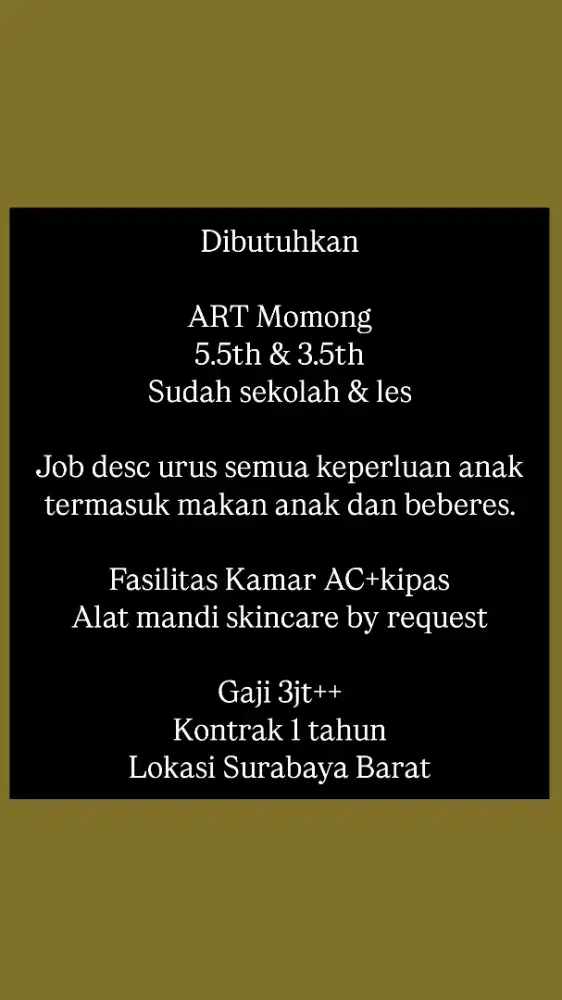 ART Momong 5.5th dan 3.5th