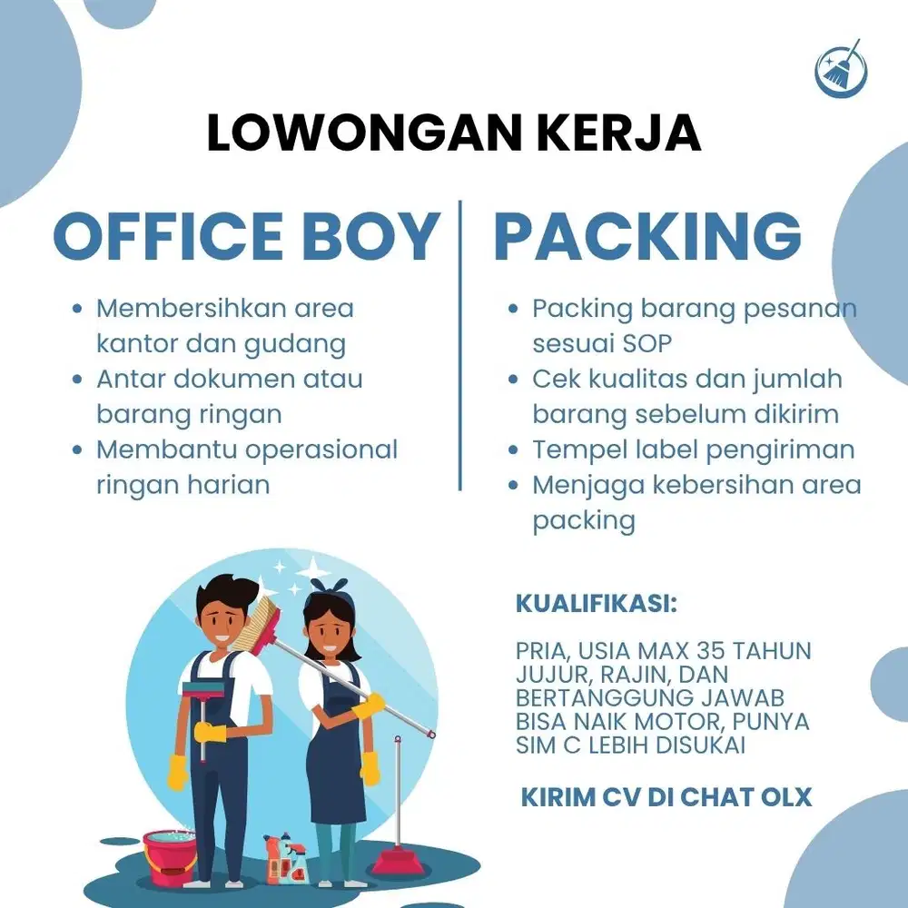 DICARI OFFICE BOY & TUKANG PACKING