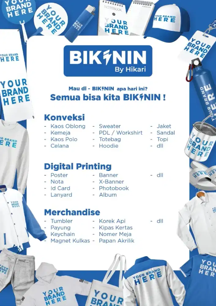 Bikinin by Hikari merupakan jasa dlm project merchandise, souvenir dll