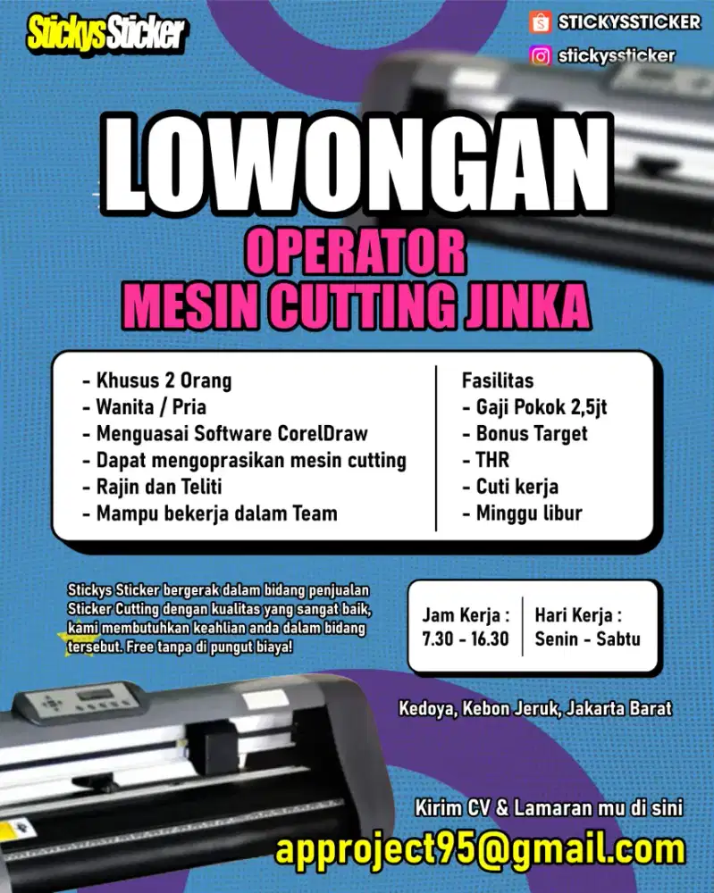 Lowongan Operator Mesin Cutting Jinka