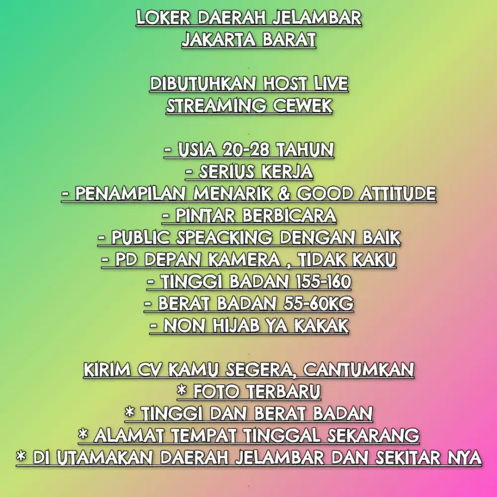 DI CARI HOST STREAMING CEWEK