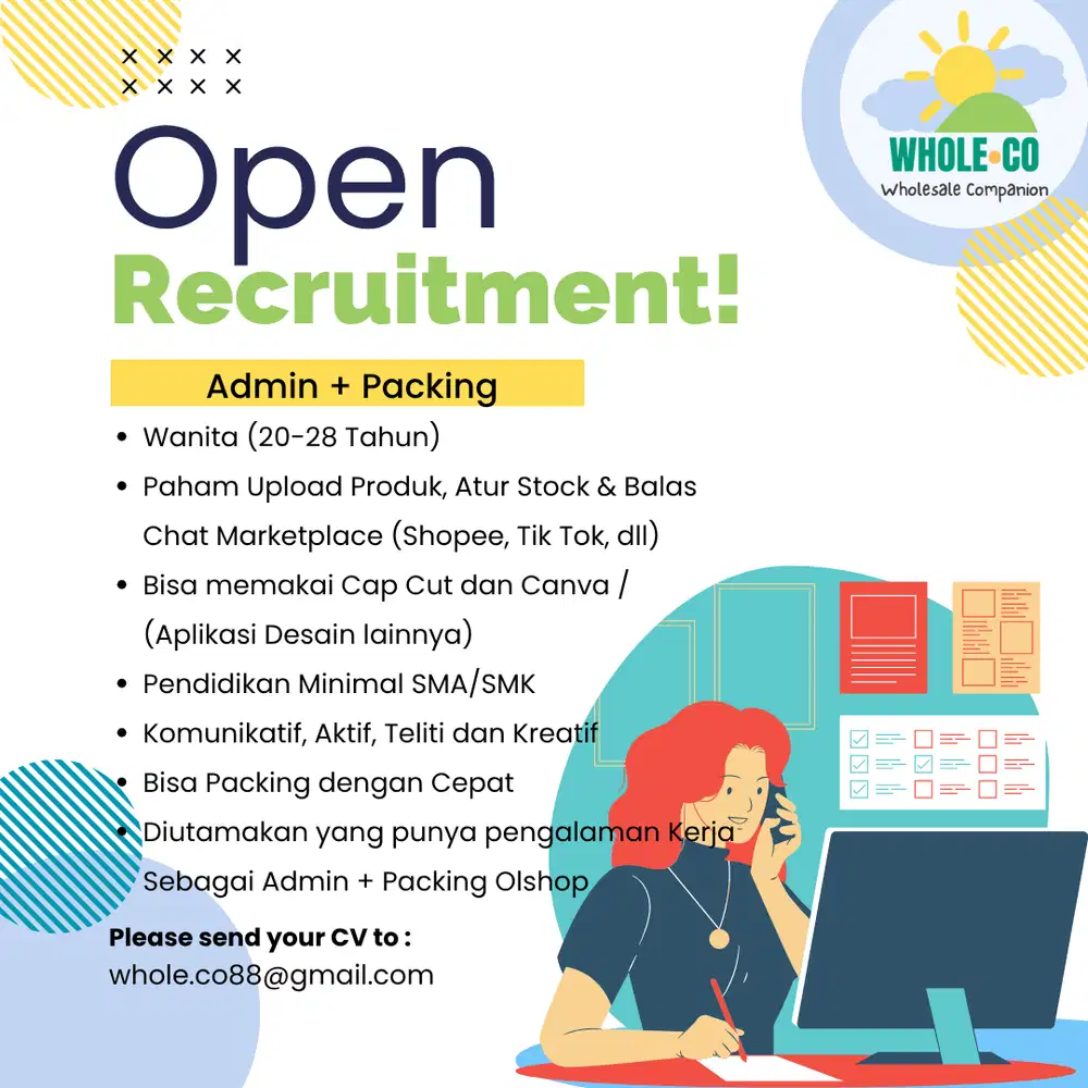 Lowongan Kerja Admin + Packing Online Shop