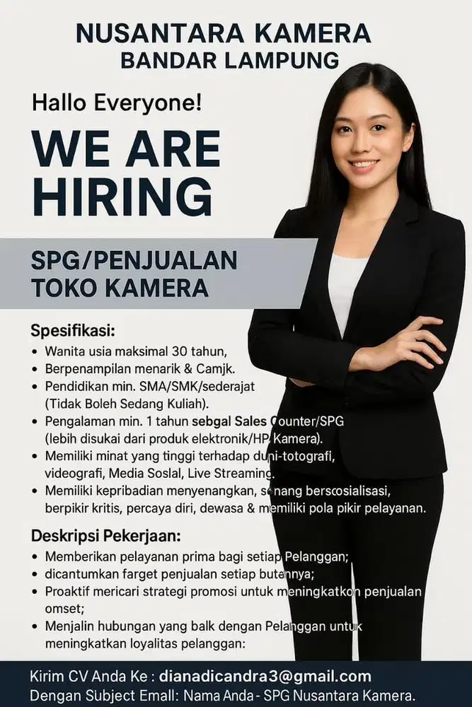 Lowongan marketing untuk wanita
