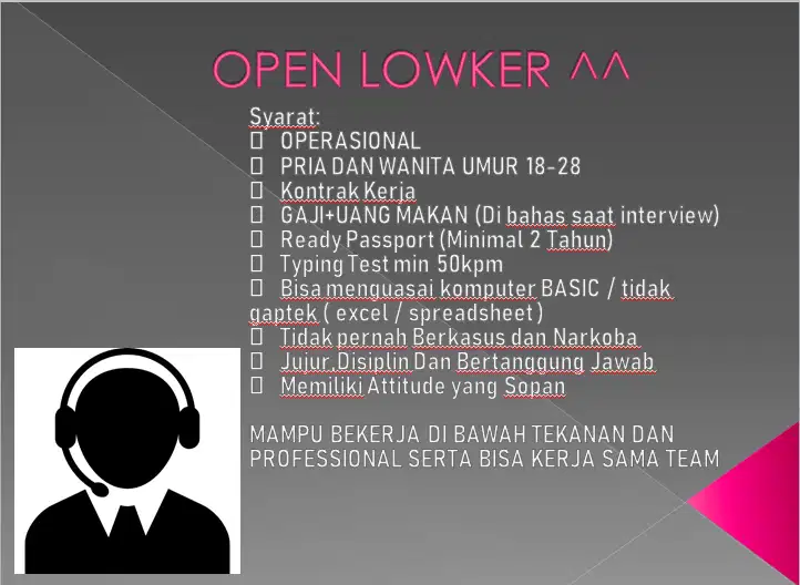LOWONGAN PEKERJAAN