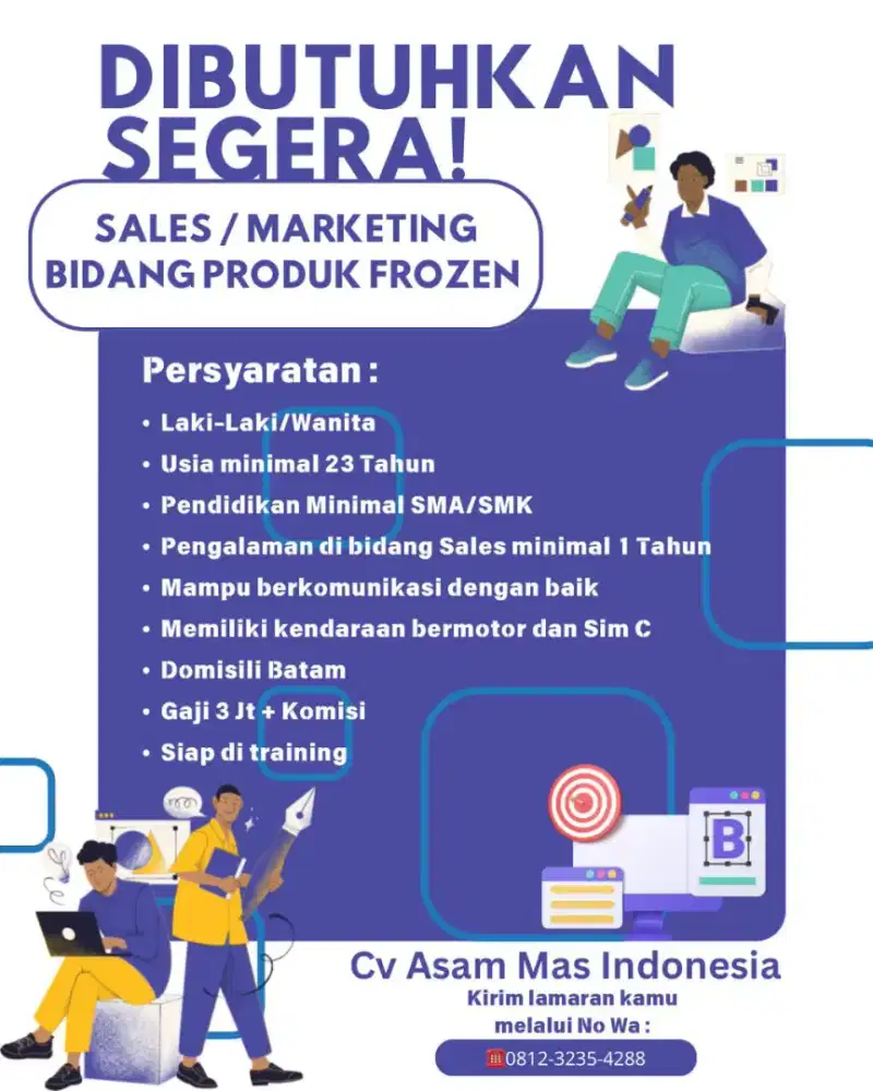 Dibutuhkan sales