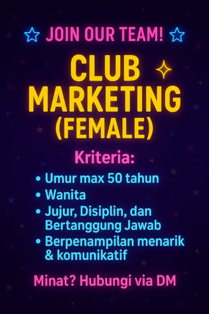 Loker Marketing + LC + Kasir (cewek)