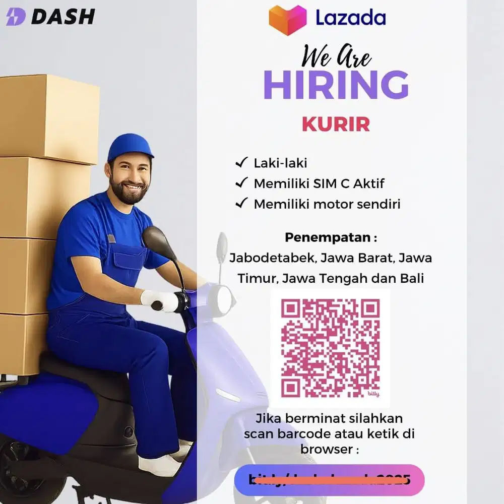 LOWONGAN KERJA MITRA KURIR MOTOR LAZADA KOTA SEMARANG