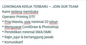 Operator Printing DTF