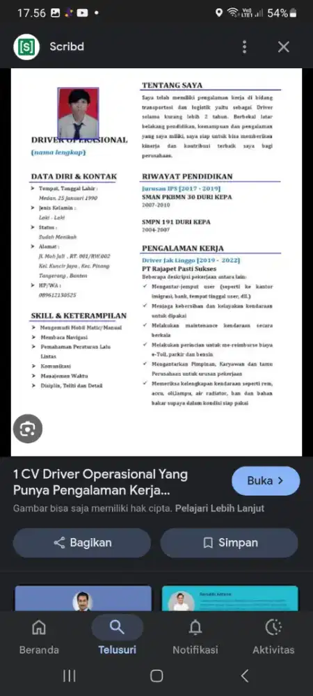 lowongan driver pribadi