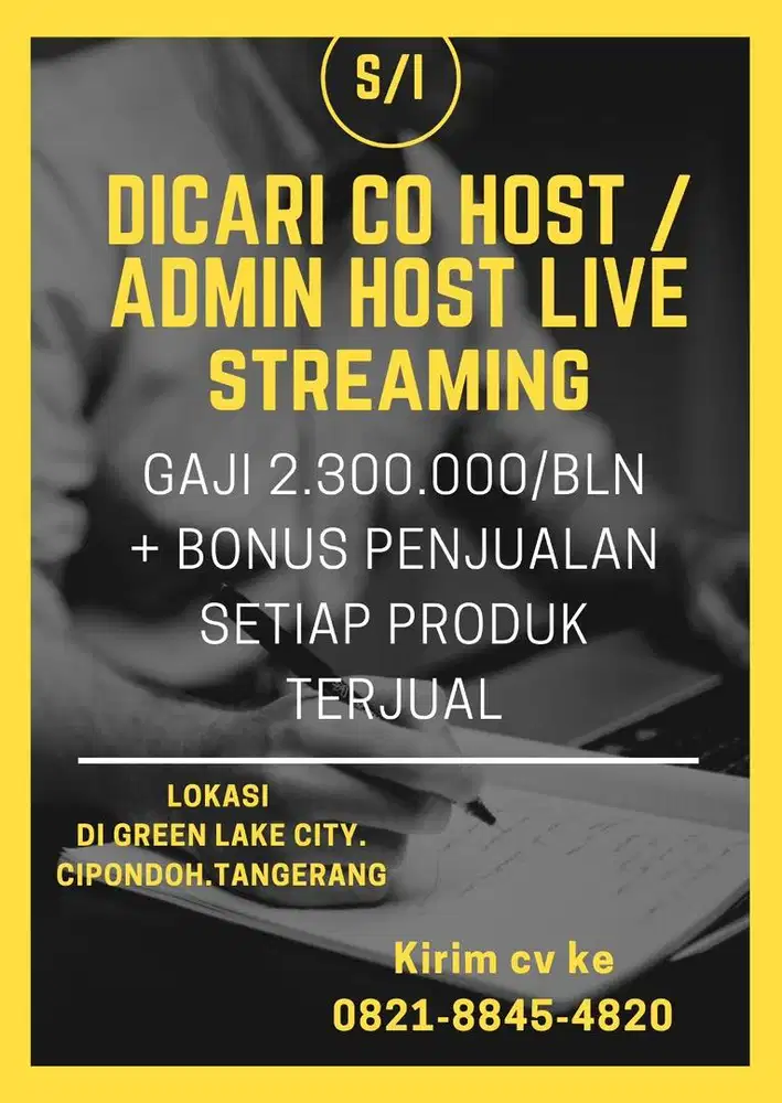 DI CARI ADMIN/ASISTEN CO HOST LIVE STREAMING