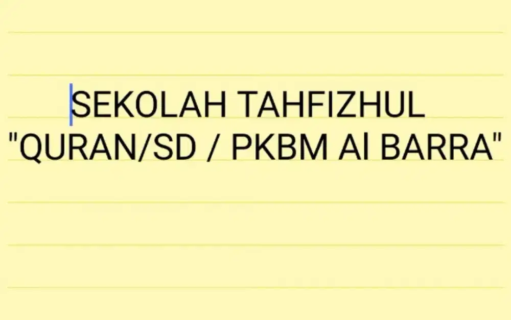 Sekolah TAHFIZHUL QurAn Al BARRA