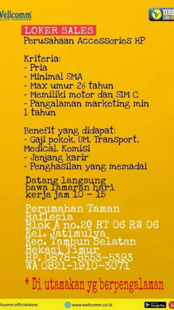 Lowongan Kerja Sales Marketing