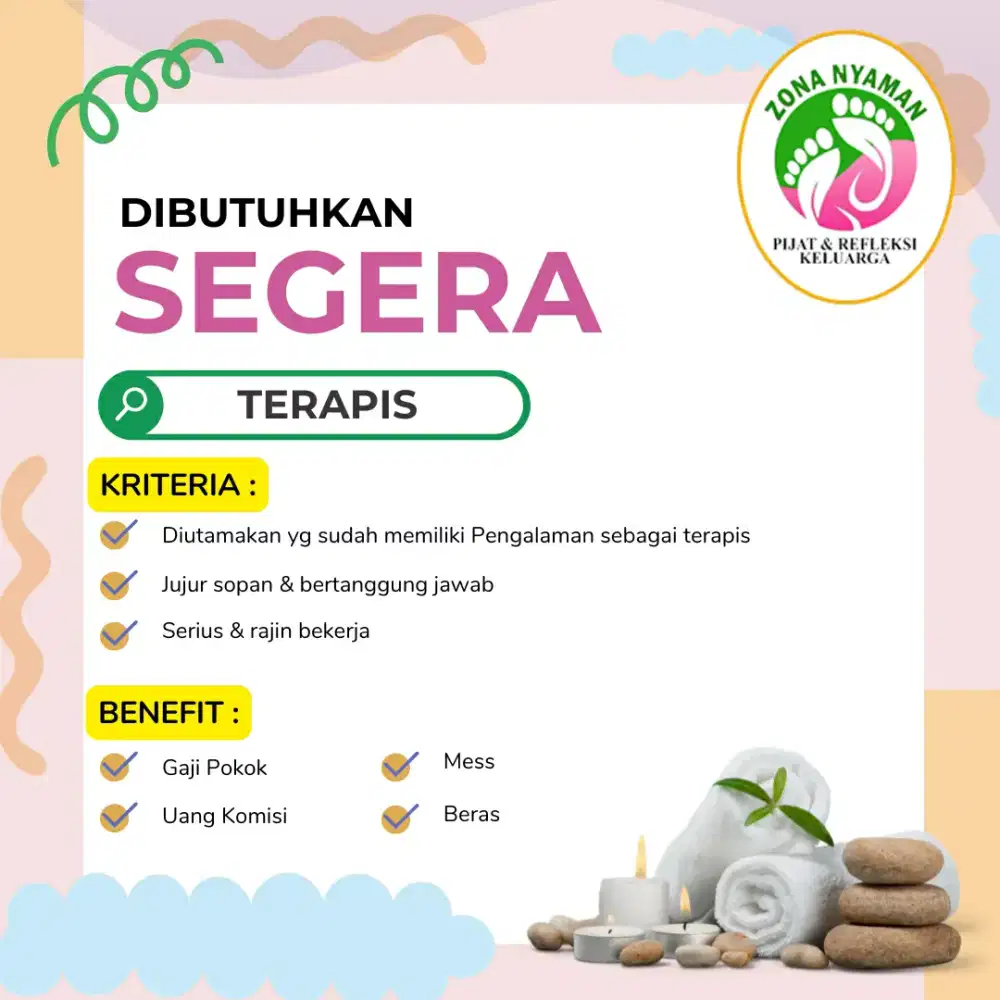 Lowongan Terapis Pijat & Refleksi