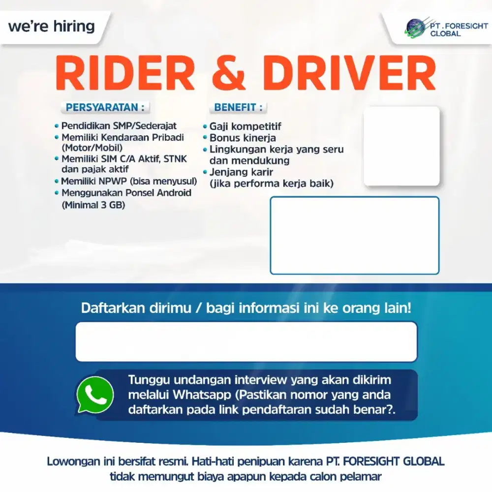 KURIR RIDER & DRIVER SPX EXPRESS