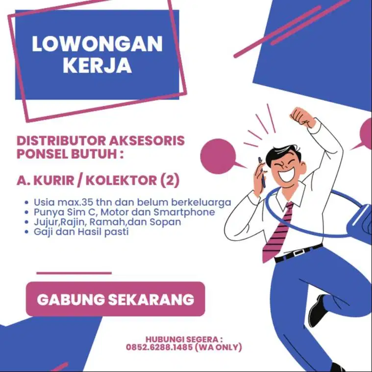 DIBUTUHKAN SEGERA KURIR / COLLECTOR