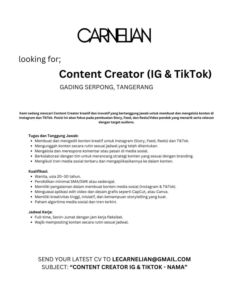Content Creator IG & Tiktok