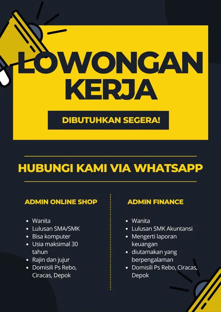 Lowongan Kerja Staff Admin