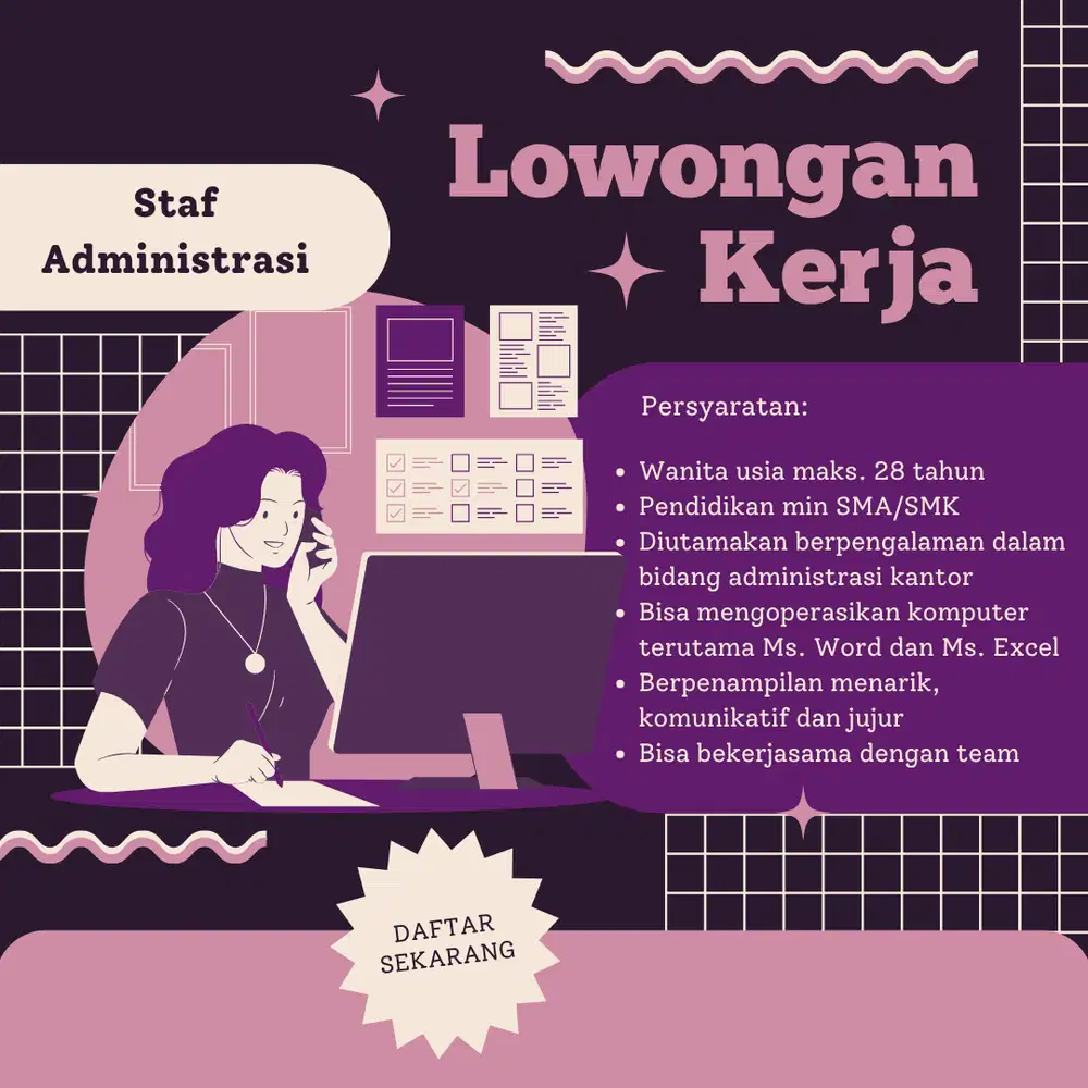 LOWONGAN KERJA STAFF ADMIN