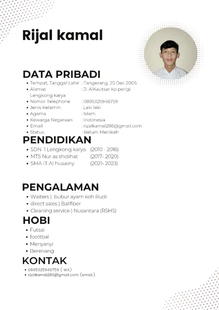 Saya mencari pekerjaan di office boy/ cleaning service