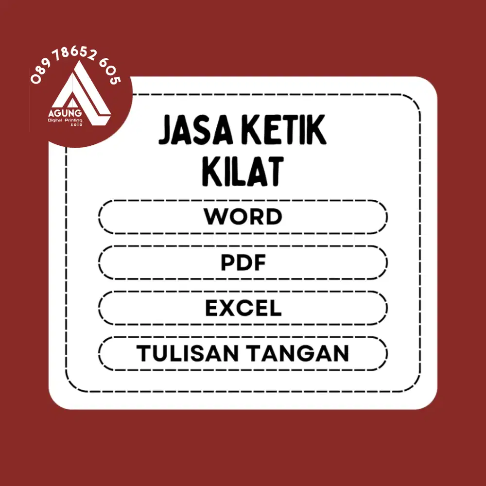 JASA KETIK DOKUMEN KILAT All Tipe Word | Excel | Pdf | Tulis Tangan