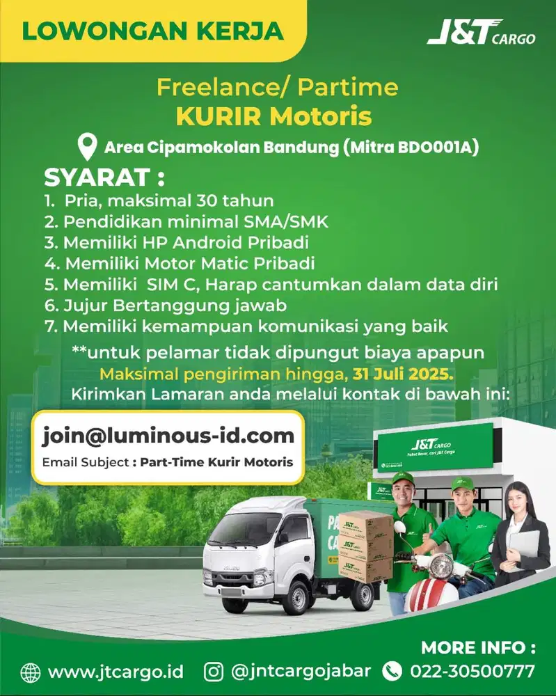PART-TIME KURIR MOTOR