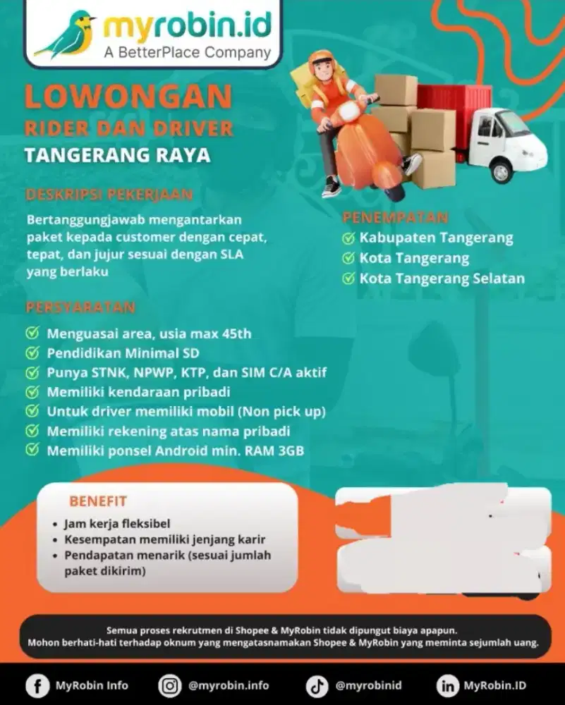 Kurir motor dan mobil driver SPX