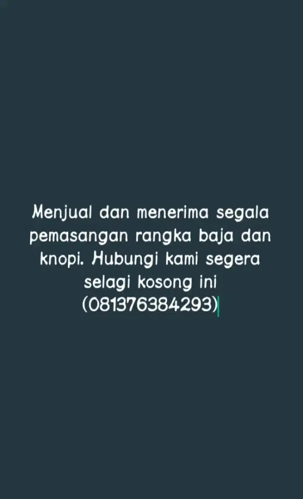 Menjual dan menerima pemasangan rangka baja