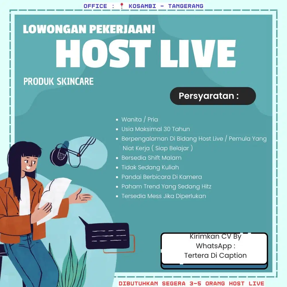 LOWONGAN HOST LIVE