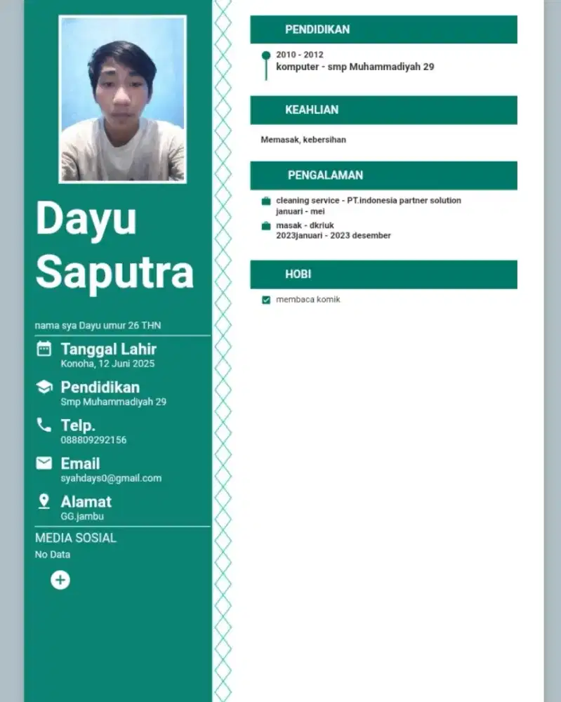 Sangat butuh pekerjaan